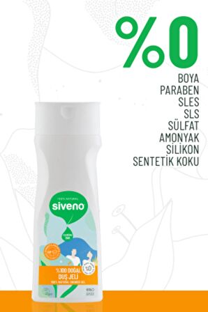 Siveno %100 Doğal Duş Jeli Sebum Dengeleyici Rahatlatıcı Aynısefa Papatya Yeşilçay Vegan 300 ml
