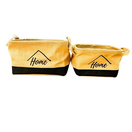 Home Jüt Hasır Ev Düzenleyici Mutfak Banyo Salon Sepeti Katlanır Sıvı Korumalı İkili Set B-O