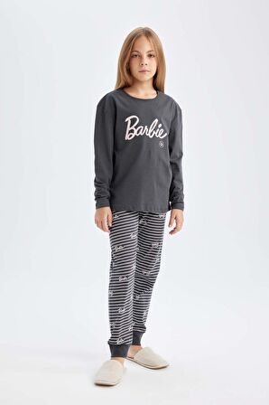 DeFacto Kız Çocuk Barbie Uzun Kollu Pijama Takımı D6060A824AUAR126