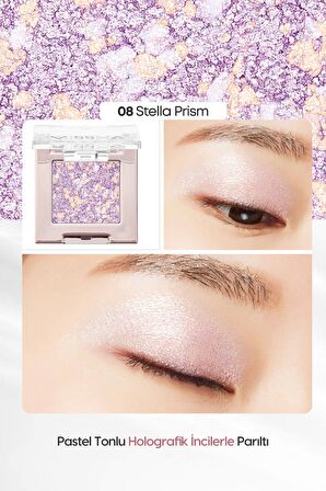 Topaklanmayan El Yapımı Holografik Simli Far Modern Shadow Glitter Prism (No.8 Stella Prism)