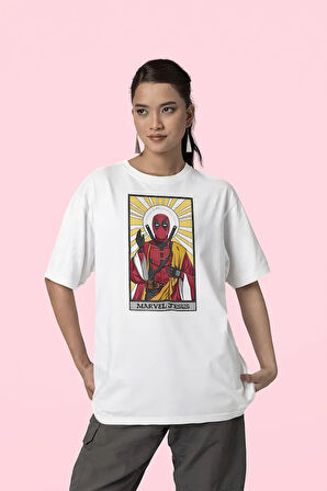 Marvel Jesuus Baskılı Oversize Unisex Deadpool Tişört