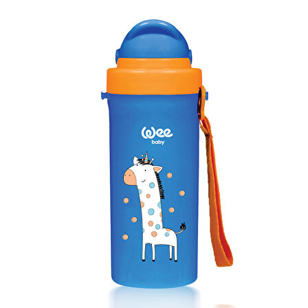 Wee Baby Askılı Pipetli Bardak 300 ml - Mavi