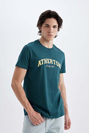 DeFacto Slim Fit Dar Kesim Bisiklet Yaka Baskılı Kısa Kollu Tişört C5674AX24HSGN146