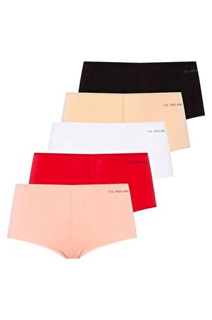 . Kadın Çok Renkli 5 Li Kıl Lastikli Şort