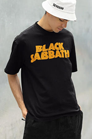 Müzik Grubu Black Sabbath Baskılı Unisex Oversize Rock Metal Tişört