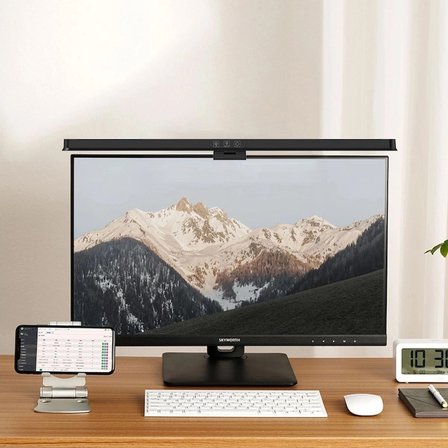 Göz Dostu Monitör Üstü LED Aydınlatma Asimetrik Optik 3 Renk Işık  Ayarlanabilir Parlaklık 61 CM