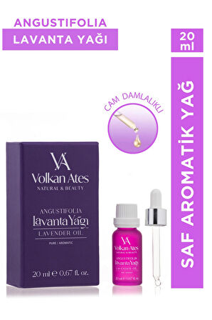 Volkan Ates Natural & Beauty Lavandula Angustifolia Saf Lavanta Yağı Cam Damlalıklı 20 ml