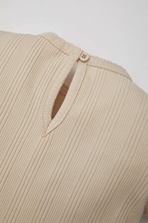 DeFacto Kız Bebek Nakışlı Uzun Kollu Fitilli Kaşkorse Pijama Takımı C0662A524SPER120
