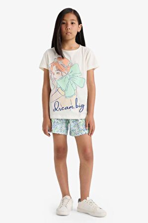 Kız Çocuk Regular Fit Baskılı 2'li Pijama Takımı