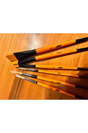 6 lı Fırca Seti 1 Düzkesit 3/4-12-8--No: 3,5,8 Özel Boya Fırcası