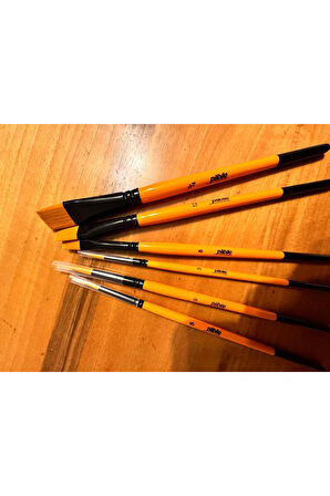 6 lı Fırca Seti 1 Düzkesit 3/4-12-8--No: 3,5,8 Özel Boya Fırcası