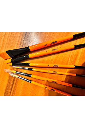 6 lı Fırca Seti 1 Düzkesit 3/4-12-8--No: 3,5,8 Özel Boya Fırcası