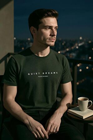 Erkek Regular Yeşil Baskılı T-Shirt