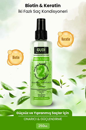  Biotin & Keratin İçerikli Çift Fazlı Saç Bakım Fön Suyu 250 ml-Onarıcı & Güçlendirici