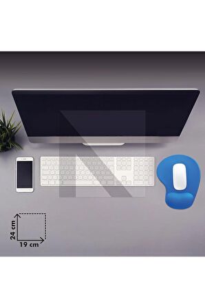 MP01 - Mavi Elips Bilek Destekli Mouse Pad | Konforlu, Kaymaz Taban, Ergonomik, Yumuşak, Ev,ofis