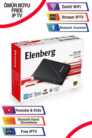 Elenberg ELB-2023 Çanaklı Çanaksız Dahili Wi-fi Internet Tv Destekli Bluetooth Kumandalı Full Hd Uydu Alıcı 