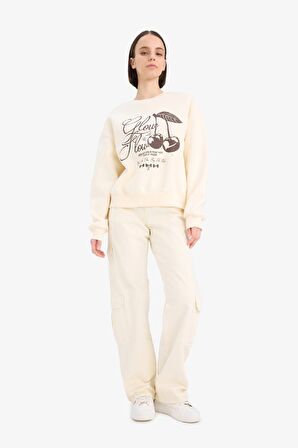 DeFacto Straight Fit Gabardin Pantolon Kargo Cepli Normal Bel Düz Paça D3762AX24AUER98