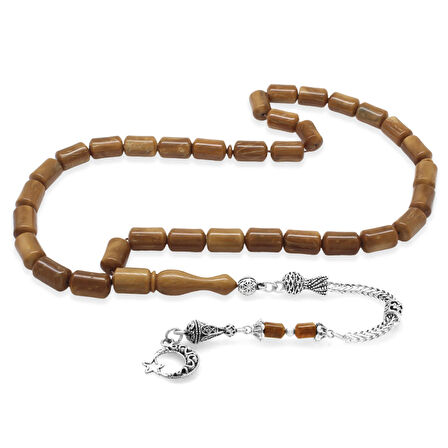 Kararmaz Metal Püsküllü Deve Kemiği Kombinli Kapsül Kesim Kuka Tesbih