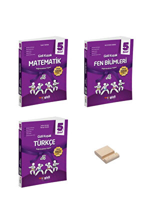 5. Sınıf Gizli Kuşak Matematik Fen Bilimleri ve Türkçe Değerlendirme Föyleri (Deneme) 3lü Set