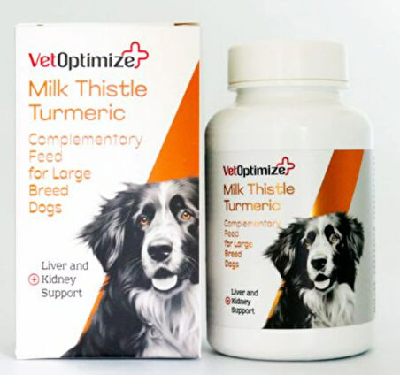 VetOptimize Milk Thistle Turmeric (Büyük Irk Köpekler İçin Karaciğer ve Böbrek Desteği) 45 Tablet