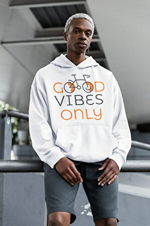 Good Vibes Only Yazılı Unisex Oversize Hoodie
