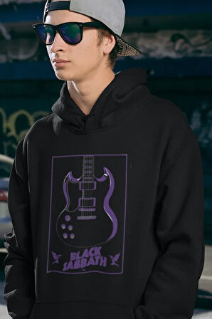 Tasarım Black Sabbath Baskılı Unisex Oversize Rock Metal Hoodie