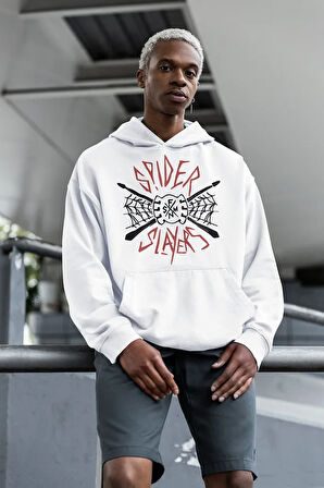 Spider Slayers Baskılı Unisex Oversize Örümcek Adam Hoodie
