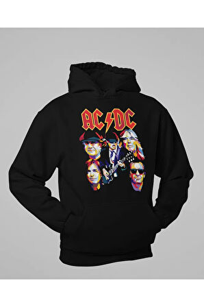 AC DC Rock Metal Baskılı Unisex Oversize Müzik Grubu Hoodie