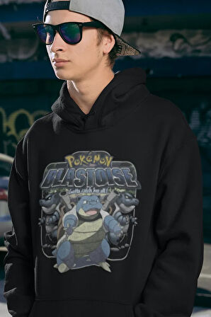Pokemon Blastoise Baskılı Unisex Oversize Hoodie