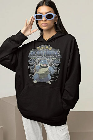 Pokemon Blastoise Baskılı Unisex Oversize Hoodie
