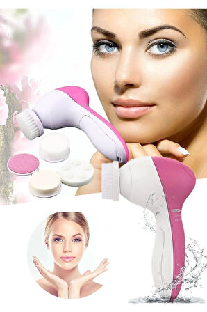 5 In 1 Pilli Yüz Temizleme Peeling Fırça Seti Güzellik Bakım Seti Beautiful Care Massager 1 Adet