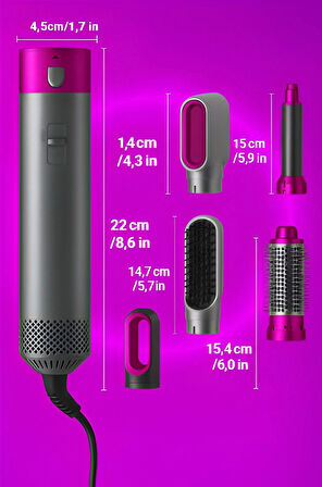 5'i 1 Arada Saç Şekillendirici Set – Profesyonel Dokunuş Evde!