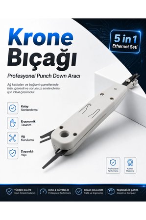 5 in 1 Ethernet Seti Yeni Nesil Cat5 Cat6 Cat7 Cat8 Kablo Konnektör Çakma Pensesi 100 Adet Delikli Jak RJ45 RJ11 Kablo Test Cihazı Krone Bıçağı Soyucu İnternet Ağ Kurulum Tamir Bakım Set Takımı