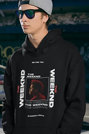 The Weeknd Die For You Baskılı Unisex Oversize Rapper Hoodie