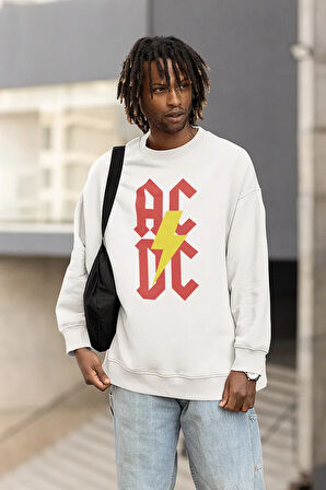 AC DC Rock Metal Müzik Grubu Baskılı Unisex Oversize Sweatshirt