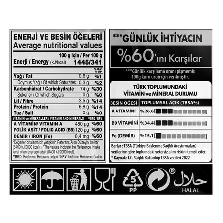 Yayla Osmancık Yerli Pirinç ve Zenginleştirilmiş Pirinç Ürünü (A+B9+Fe) 1 kg x5