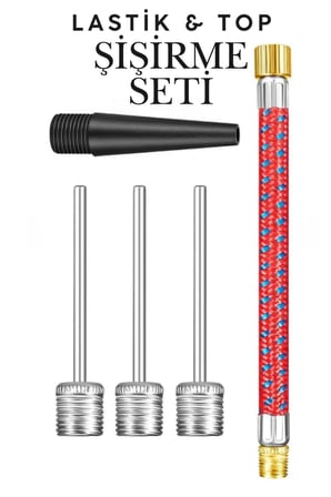 5'li Top Şişirme İğnesi Seti Futbol Basketbol Voleybol Pilates Topu Pompa İğnesi Ucu Bisiklet Lastik Şişirme Aparatı Seti Evrensel Metal Plastik Pompa İğneleri Adaptör Seti