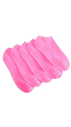 Modern Admlar Pembe Kısa Görünmez Çorap 5'li Düz Günlük Kadın Patik Çorap