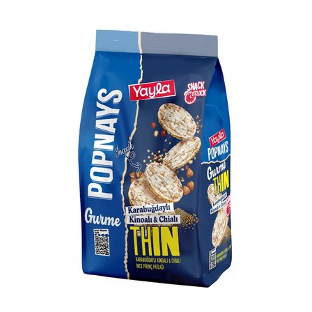 Yayla Popnays Gurme Karabuğday Kinoa ve Chialı İnce Pirinç Patlağı 80 g x5