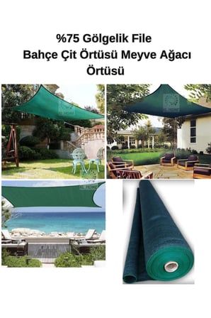 5m2 FiyatıDIR- %75 Gölgelik File (5MT X 1MT) Bahçe Çit Örtüsü Meyve Ağacı Örtüsü