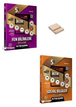 Altın Karma 5. Sınıf Fen Bilimleri ve Sosyal Bilgiler Etkinlikli Soru Bankası + Telefon standı