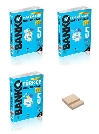 Model Eğitim 5. Sınıf Matematik Fen Bilimleri ve Türkçe Soru Bankası 3lü Set + Telefon Standı