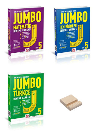 Model Eğitim 5. Sınıf JUMBO Matematik Fen Bilimleri ve Türkçe Deneme Bankası 3lü Set + Telefon Standı