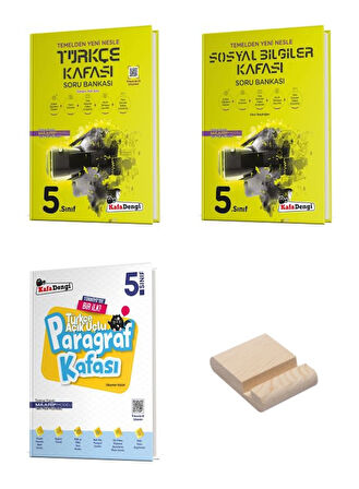 Kafa Dengi 5. Sınıf Türkçe Sosyal ve Paragraf Kafası Soru Bankası 3lü Set + Telefon Standı