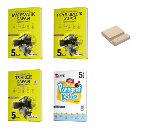 Kafa Dengi 5. Sınıf Matematik Fen Türkçe ve Paragraf Kafası Soru Bankası 4lü Set + Telefon Standı