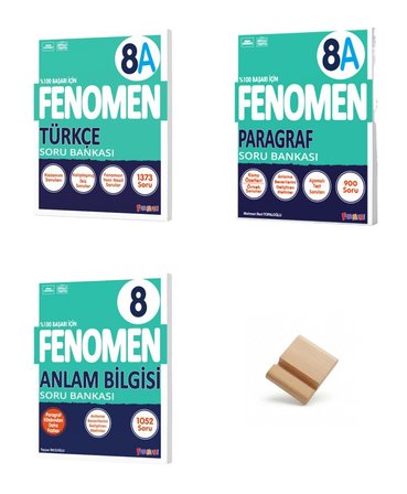 Fenomen LGS 8. Sınıf 2027 A Serisi Türkçe Paragraf ve Anlam Bilgisi 3lü Soru Bankası Seti + Telefon Standı