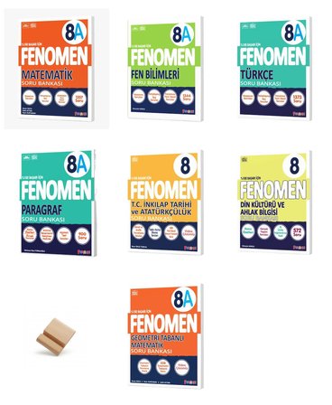 Fenomen LGS 8. Sınıf 2027 A Serisi Matematik Geometri Fen Türkçe İnkılap Din ve Paragraf 7li Set Soru Bankası + Telefon Standı