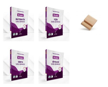Karekök 9. Sınıf 2027 Maarif Matematik Fizik Kimya ve Biyoloji 4lü Set Soru Bankası + Telefon Standı