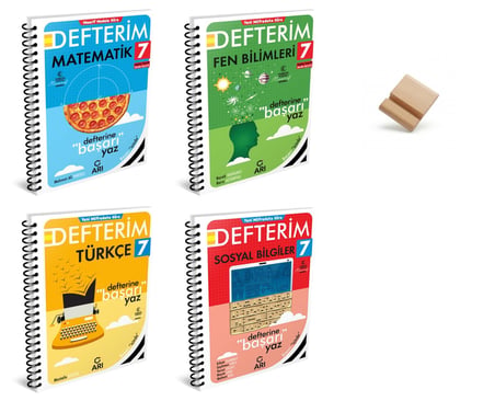 Arı 7. Sınıf 2027 Maarif Defterim Serisi Matematik Fen Türkçe Sosyal Tüm Dersler Set 4lü + Telefon Standı