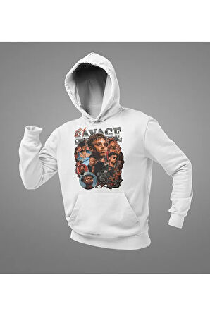21 Savage Rapper Baskılı Unisex Oversize Hoodie